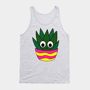 Cute Cactus Design #235: Cute Succulent In Bright Pot Tank Top